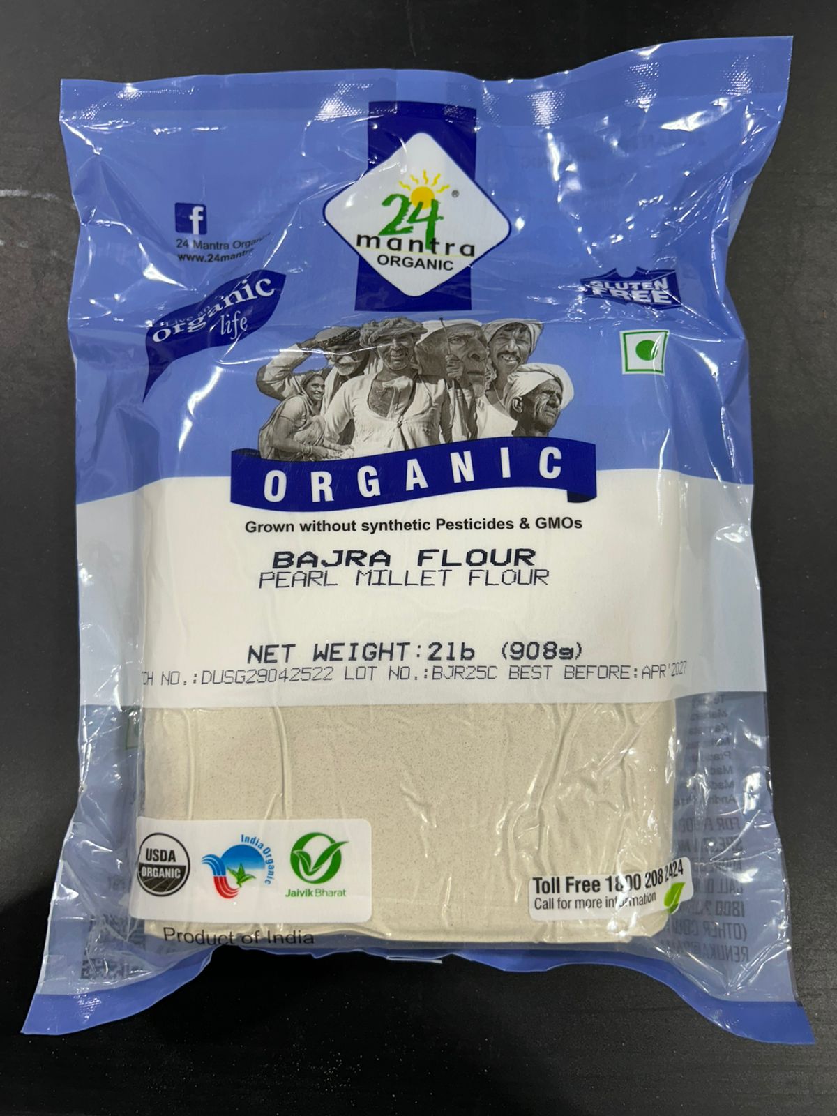 24 Mantra Organic BAJRA FLOUR 2LB