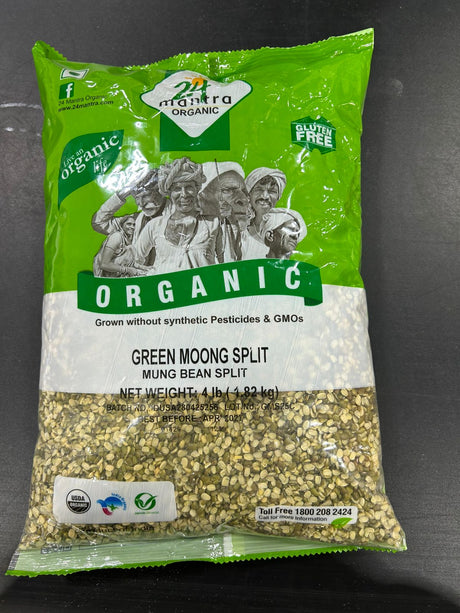 24 Mantra Organic GREEN MOONG SPLIT 4LB