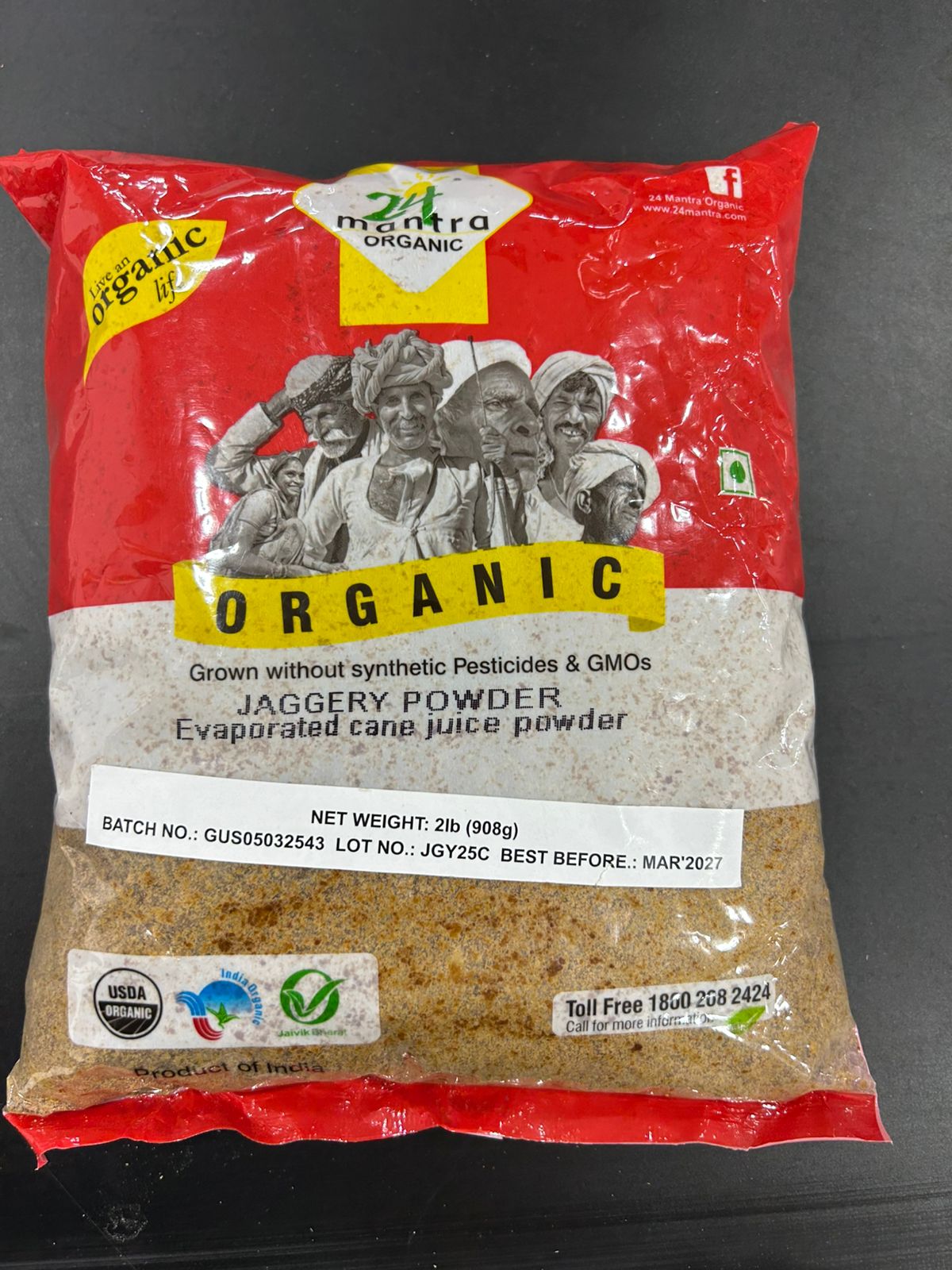 24 Mantra Organic JAGGERY POWDER 2LB