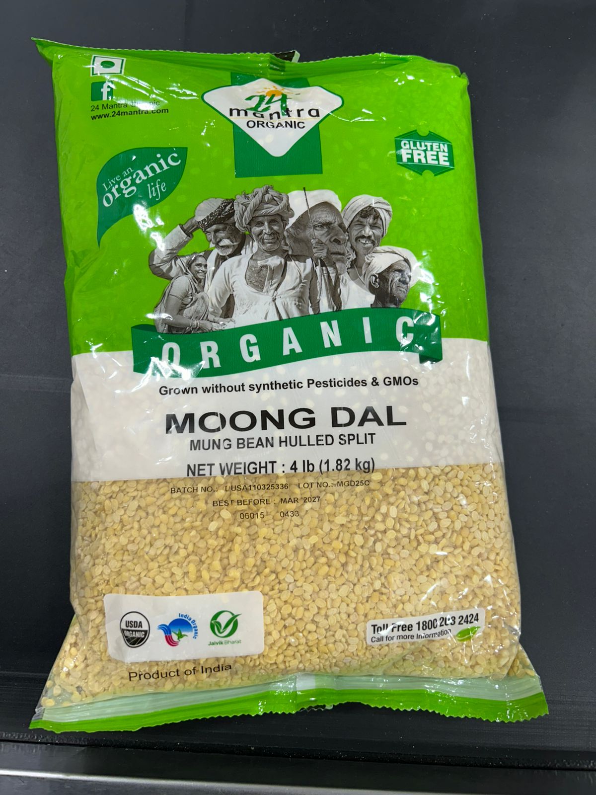 24 Mantra Organic MOONG DAL 4 LB