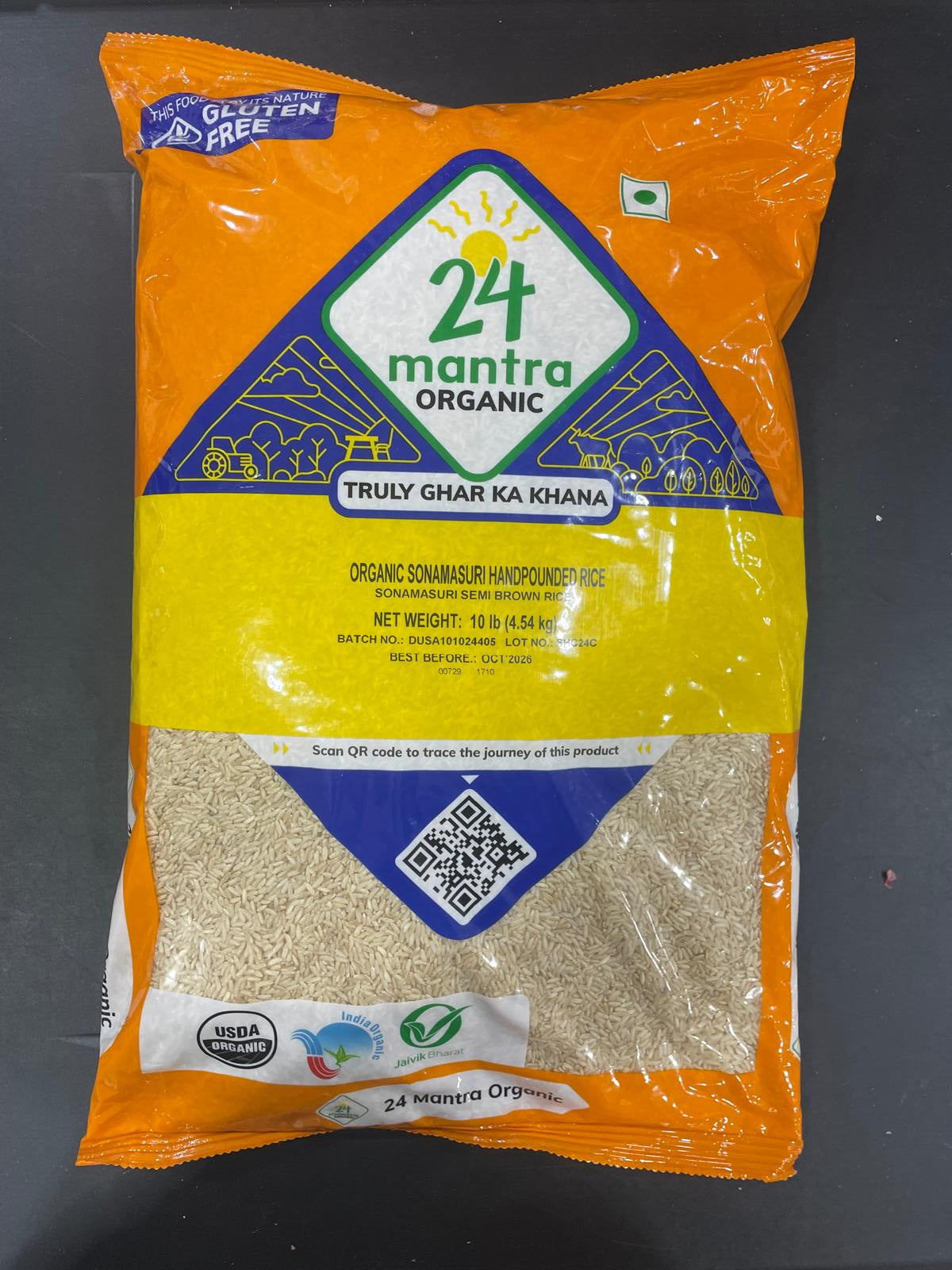 24 Mantra Organic SONAMASORI HP RICE 10L