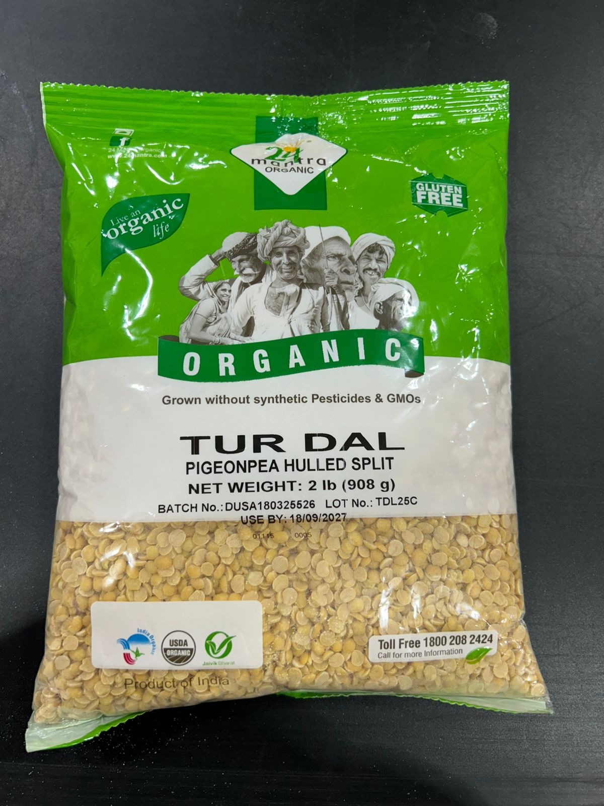 24 Mantra Organic TOOR DAL 2LB