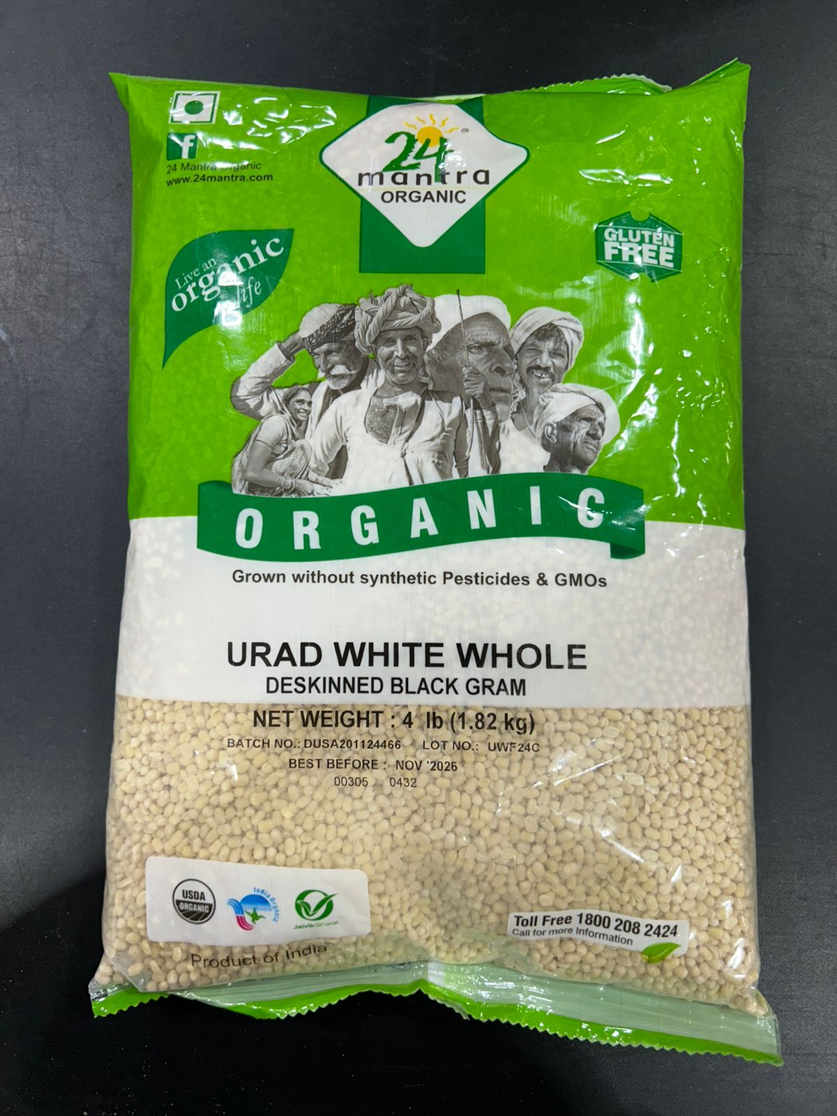 24 Mantra Organic URAD W WHOLE 4 LB