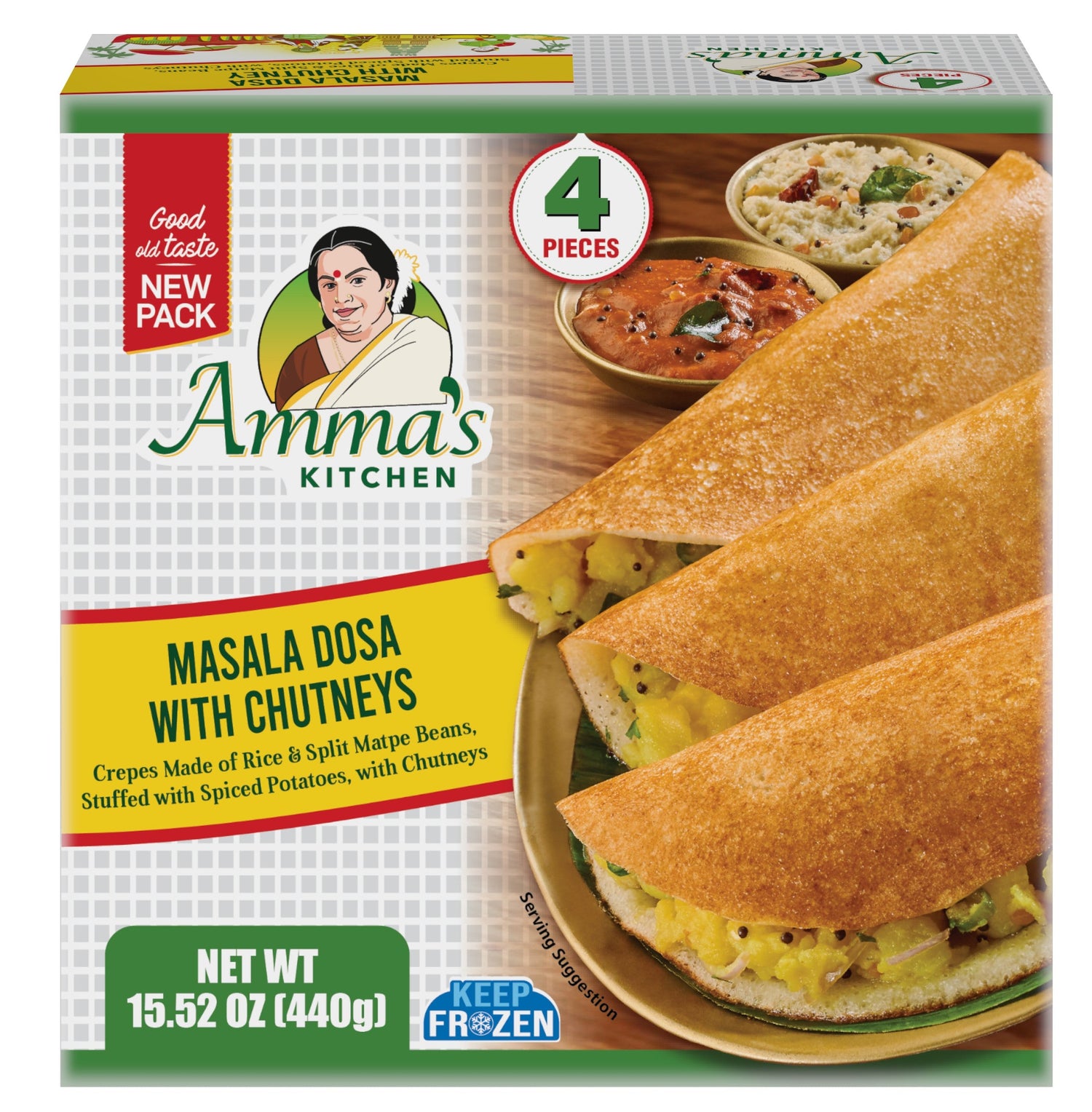 Ammas Kitchen Masala Dosa W Chutney 440G