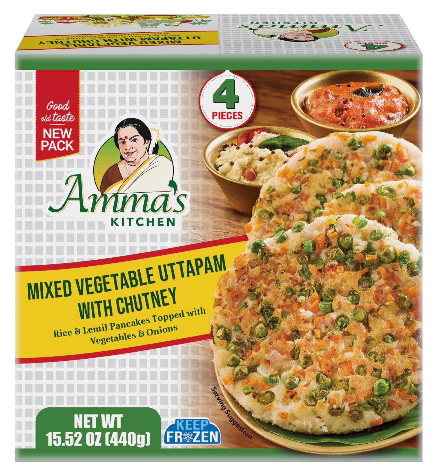 Ammas Kitchen Mix Veg Uttapam W Chut 440G