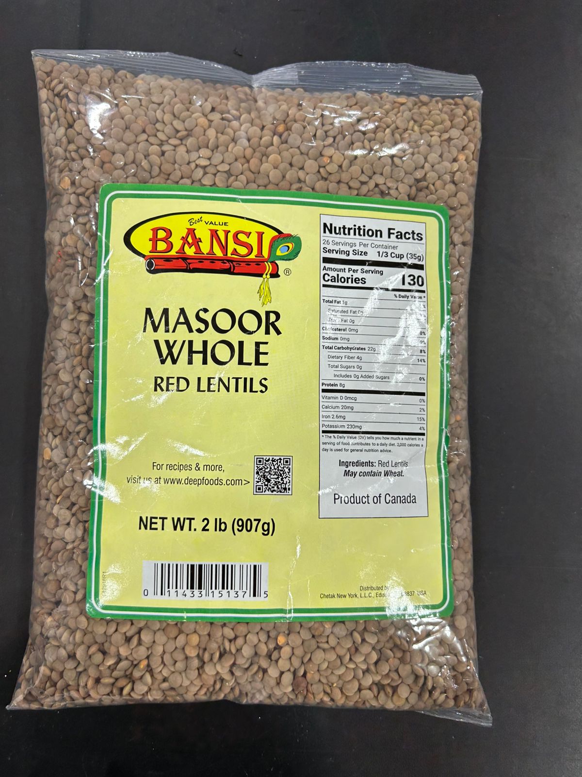 Bansi Masoor Whole 2Lb