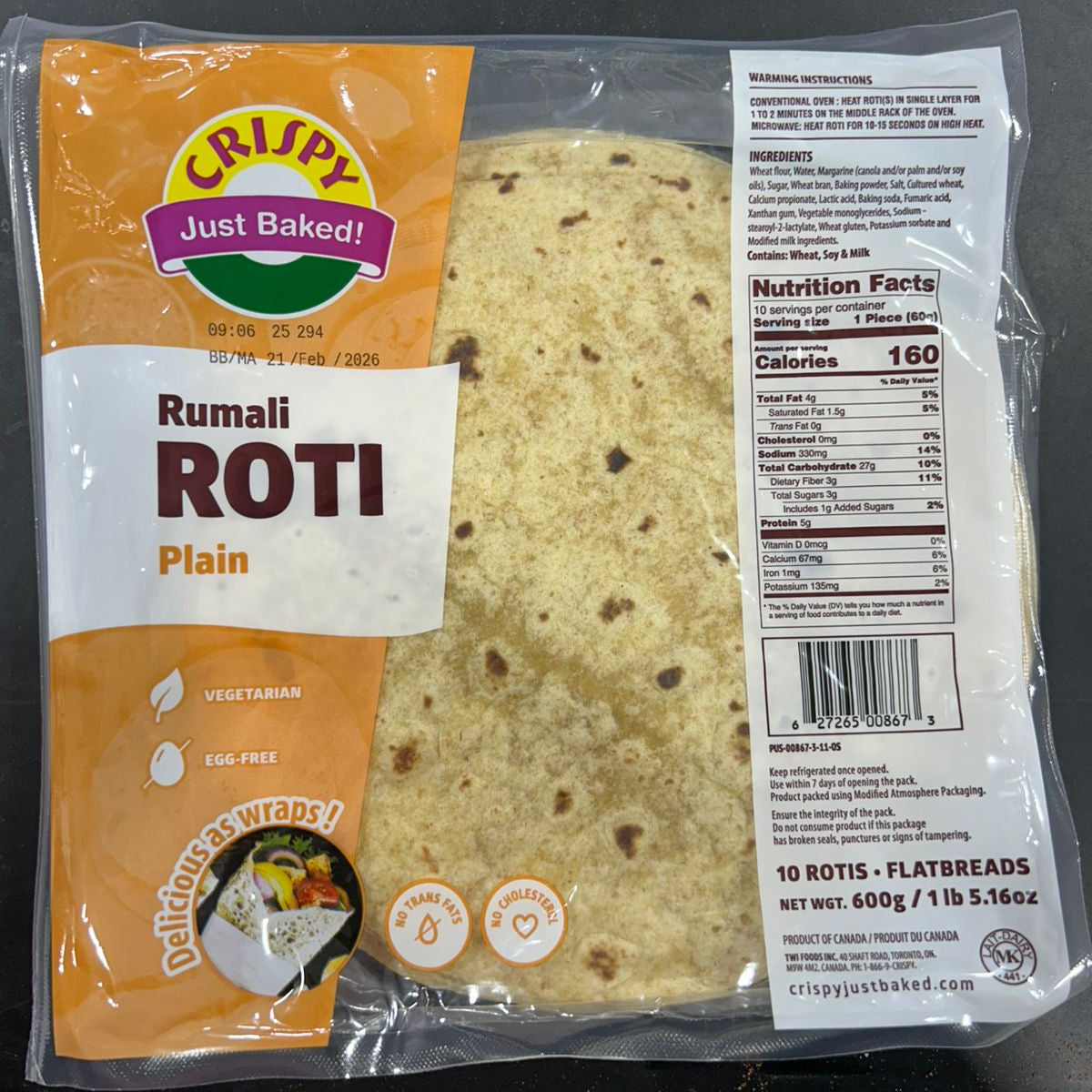 Crispy Rumali Roti P 600G 10Pc – Utsav Supermarket