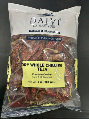 DAIVI DRY  CHILLIES TEJA 7OZ