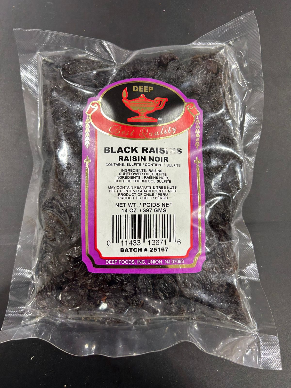 Deep Black Raisins 397G