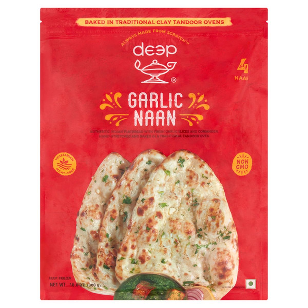 Deep Bre Garlic Naan 4Pcs