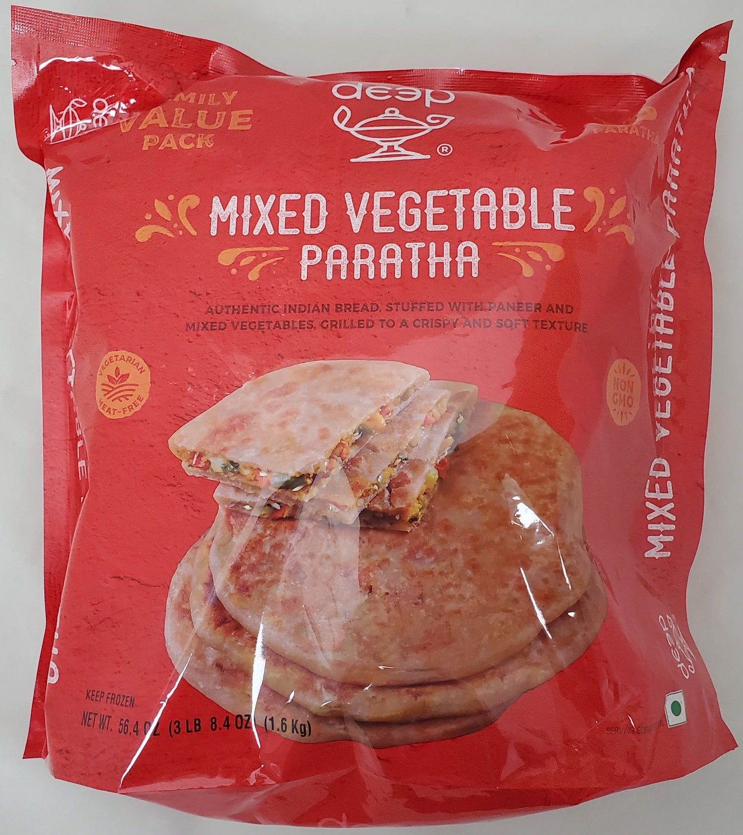 Deep Bre Mix Veg Paratha 16Pc