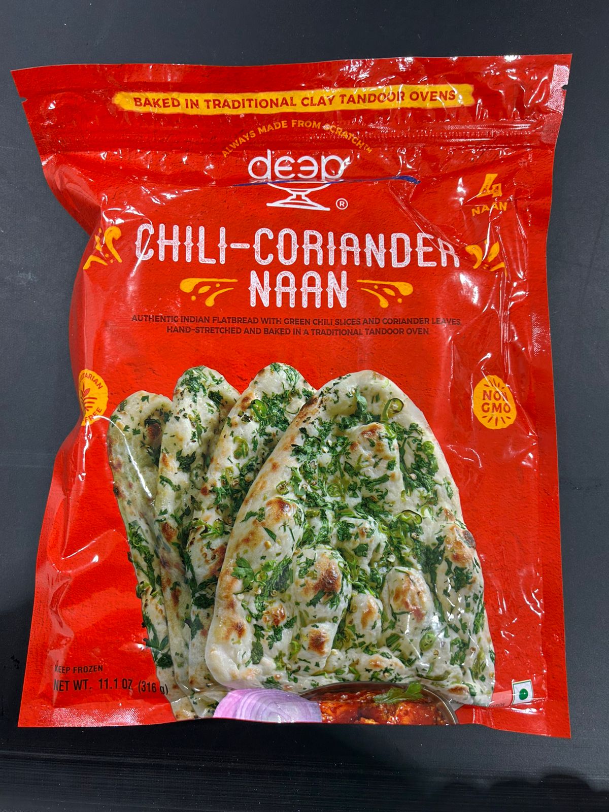 Deep Chilli Coriander Naan 4Pc