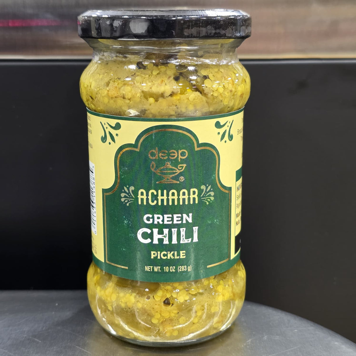 Deep Green Chilli Pickle 10 Oz