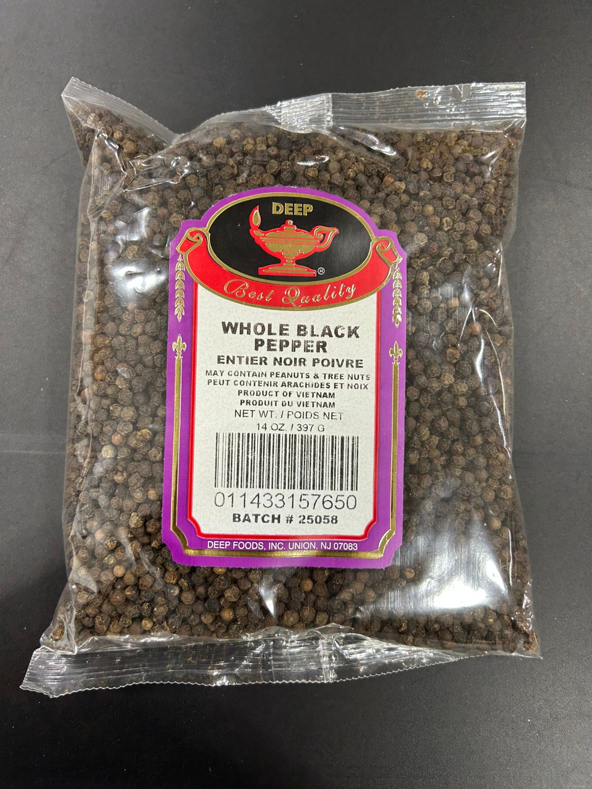 Deep Whole Black Pepper 14Oz
