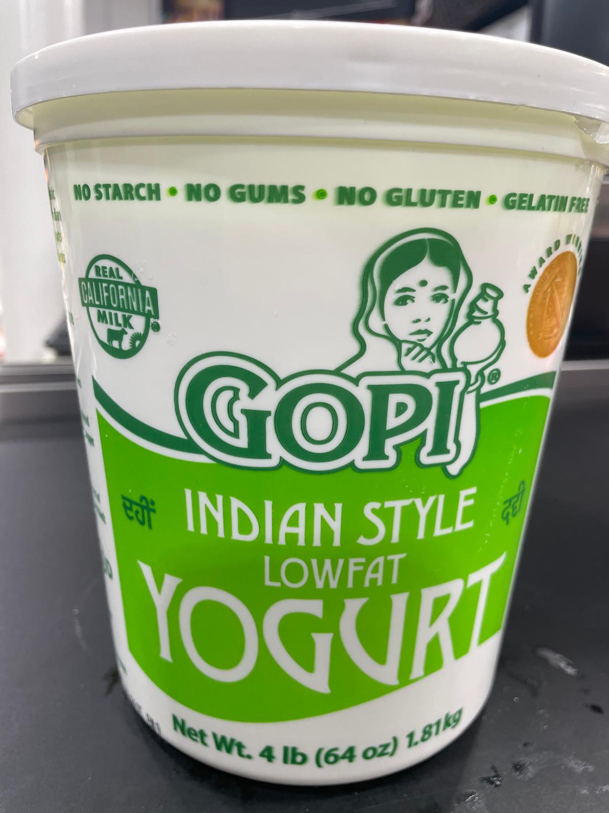 Gopi  Lowfat Yogurt 4Lbs