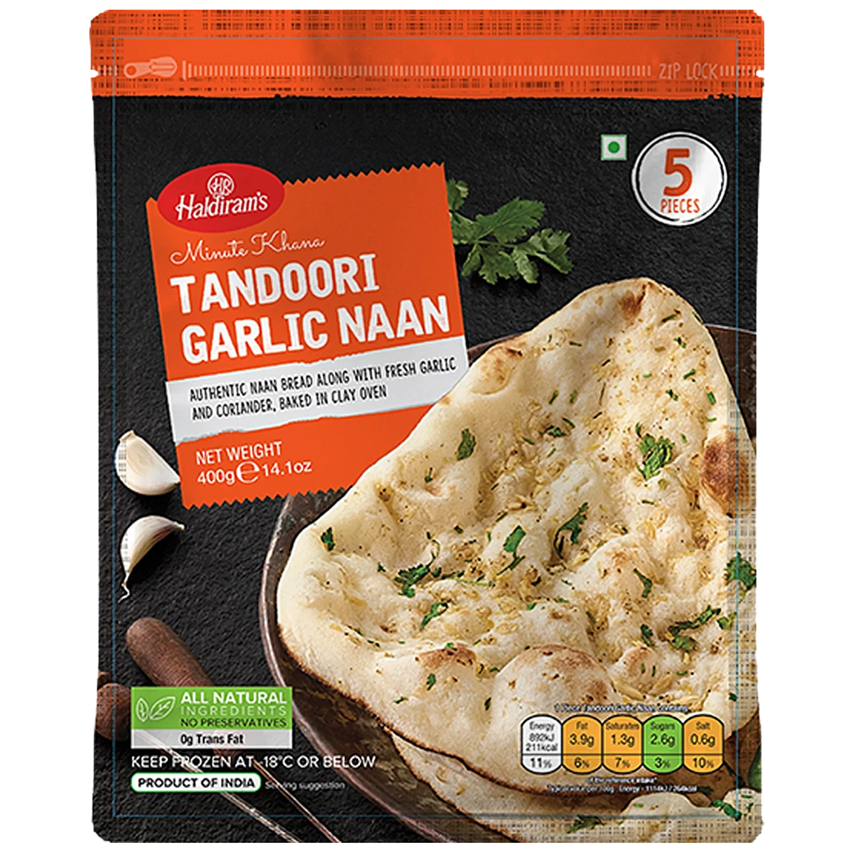 Haldiram Fz Tandoori Gar Naan 400G