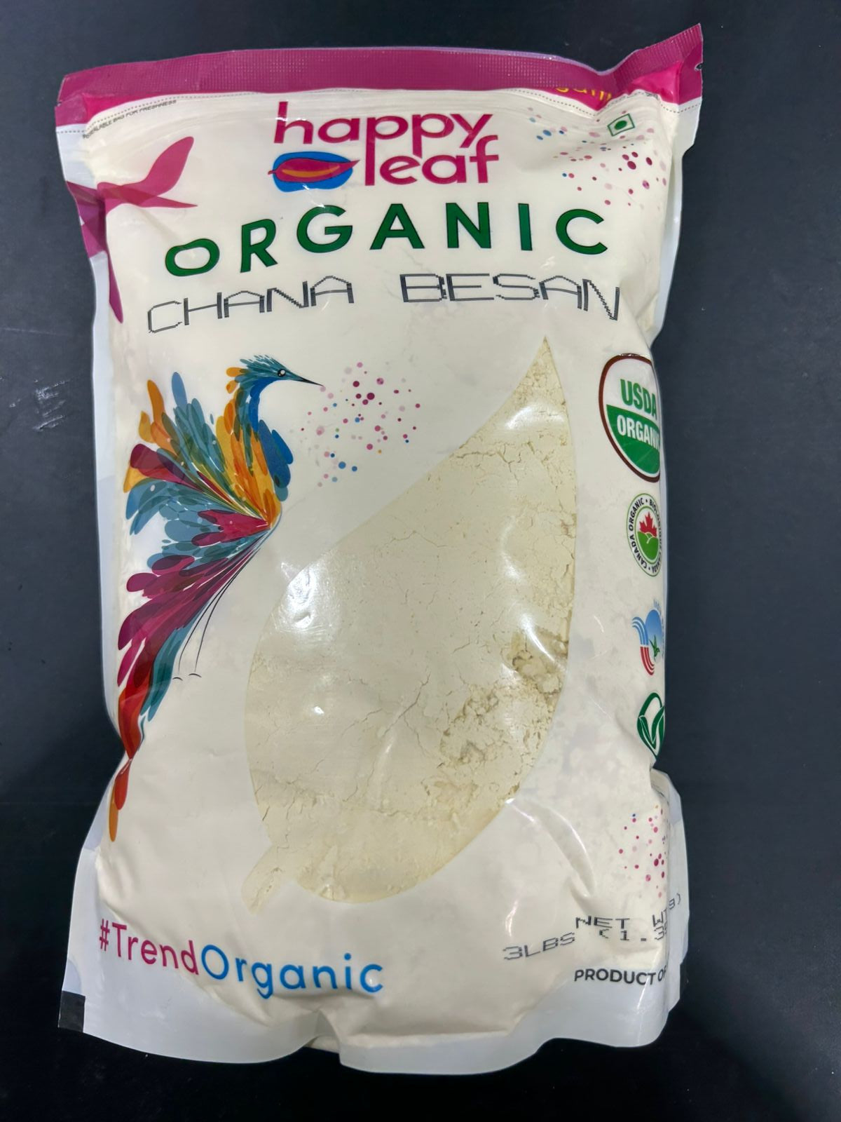 Happy Leaf Org Chana Besan 3Lb