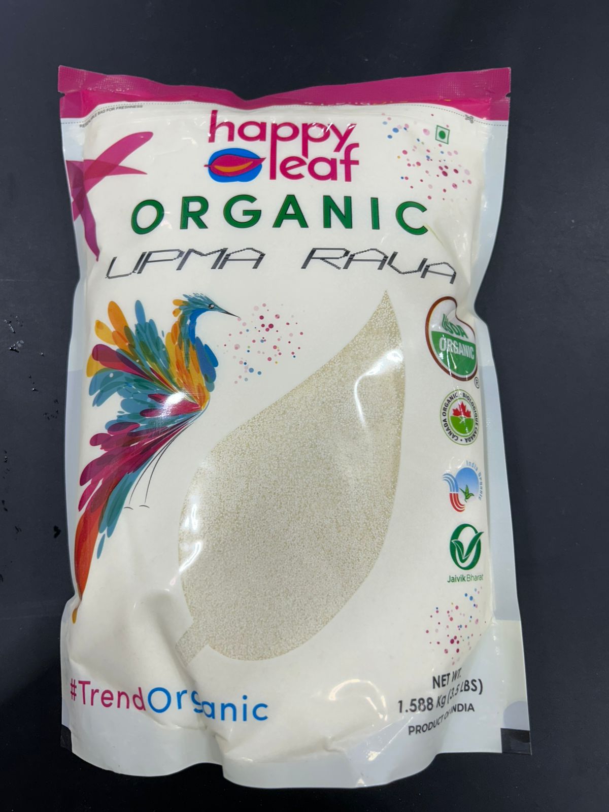 Happy Leaf Org Upma Rava 3.5Lb