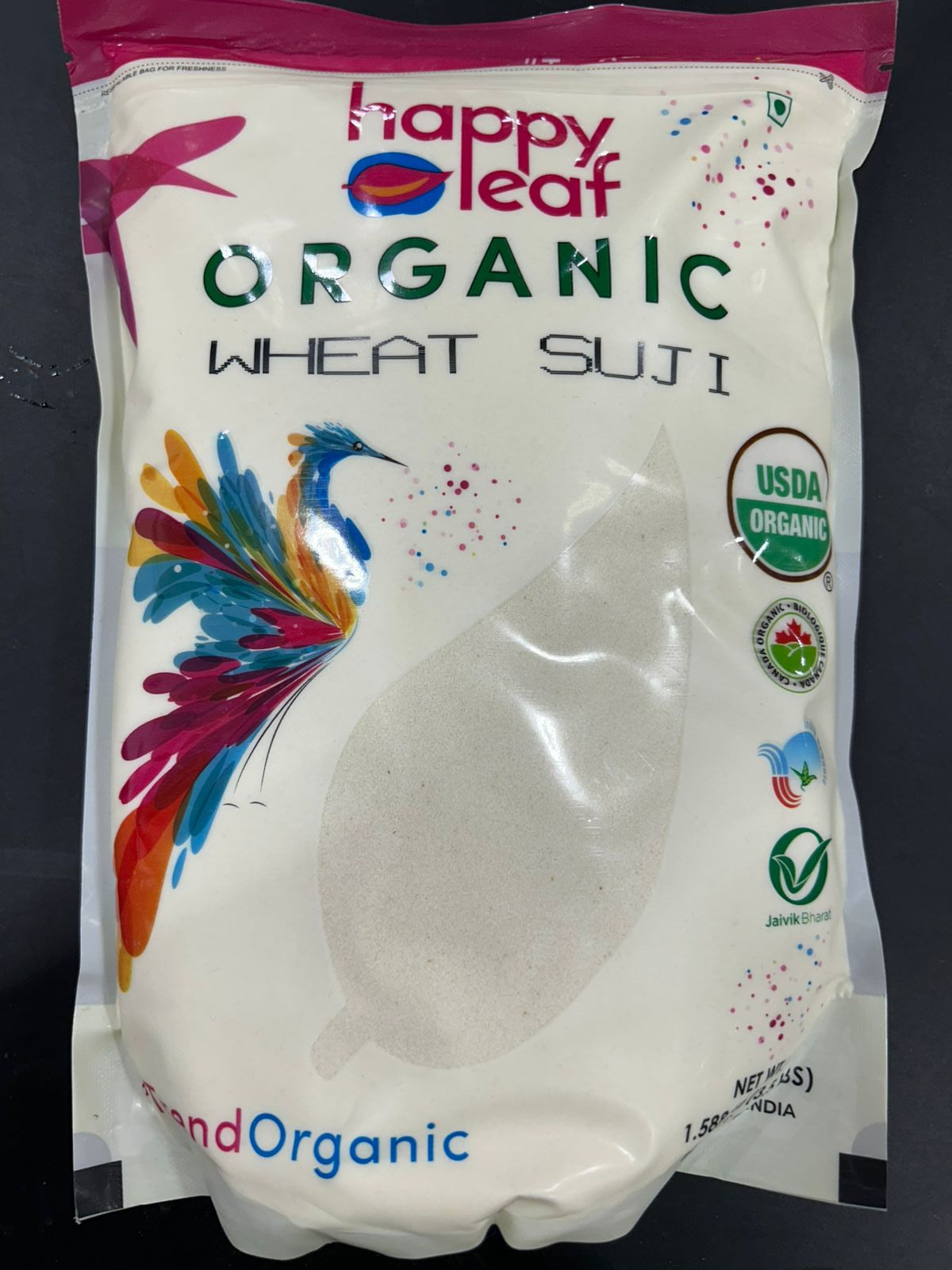 Happy Leaf Org Wheat Suji 3.5Lb