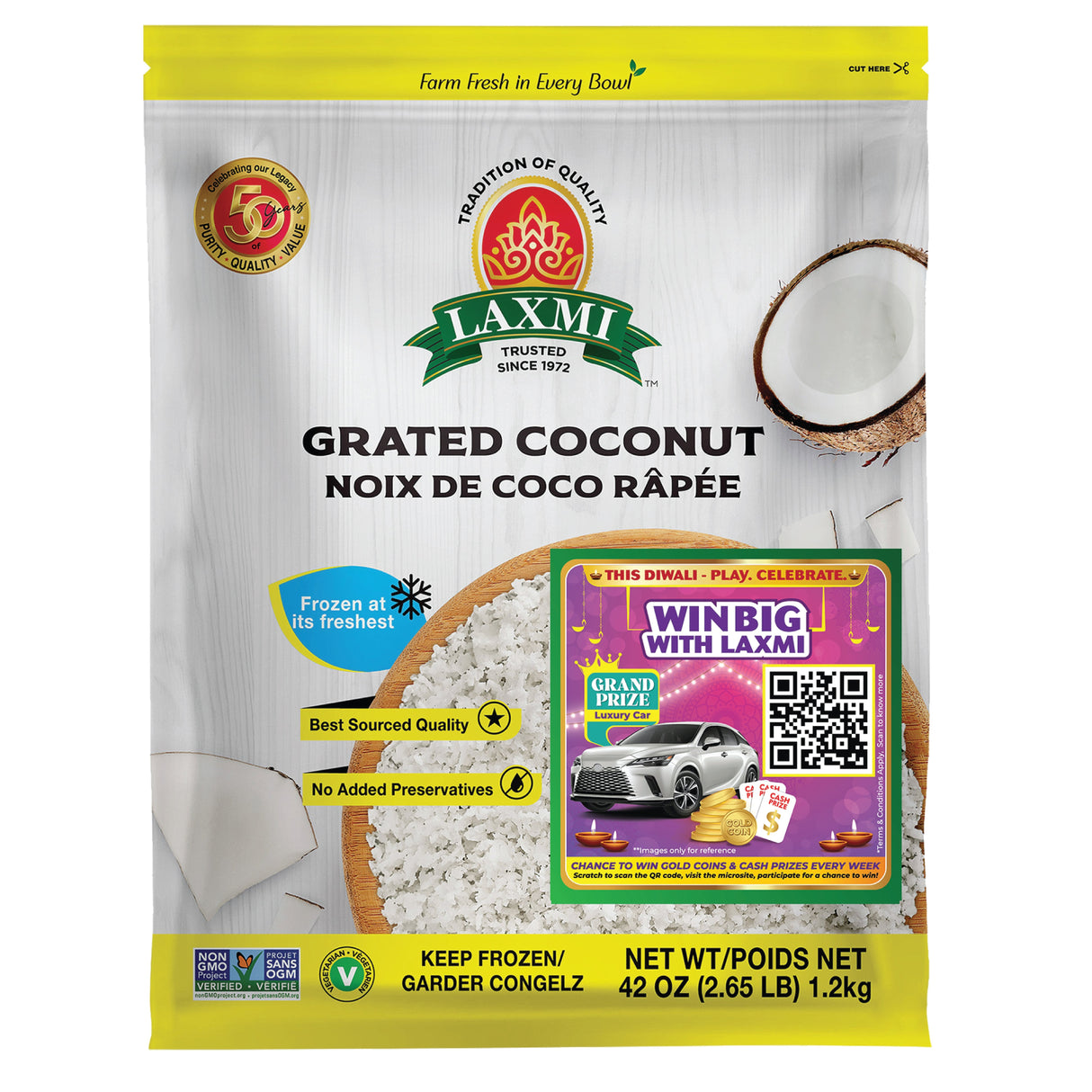 Laxmi Grated Coconut 1.2Kg