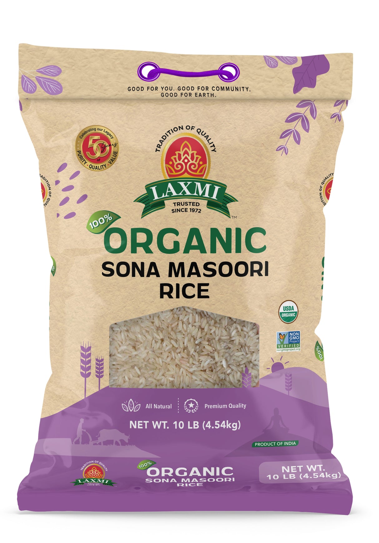 Laxmi Organic Sona Masoori 10.Lb