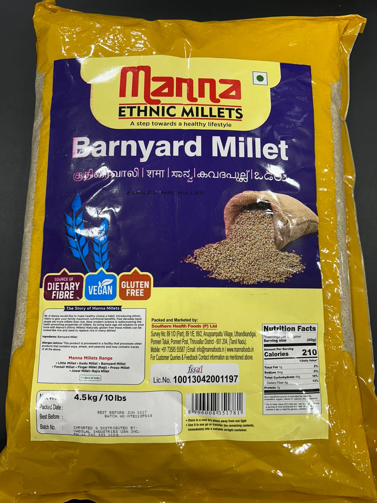 Manna ETHENIC FINGER MILET 4.5KG