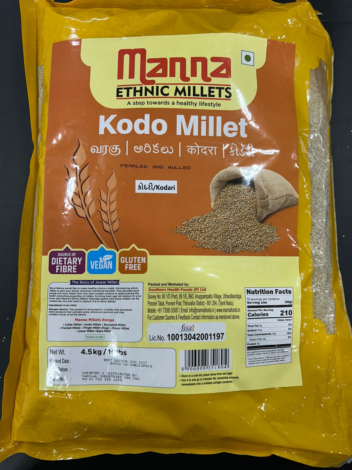 Manna ETHENIC KODO MILLET 4.5KG