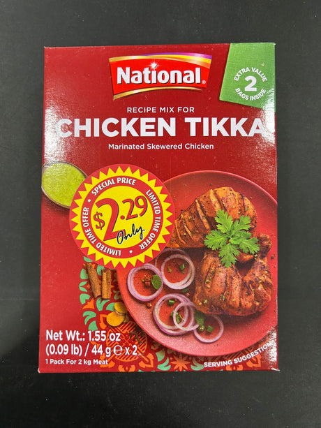 NATIONAL CHICKEN TIKKA 2 PK 44 G