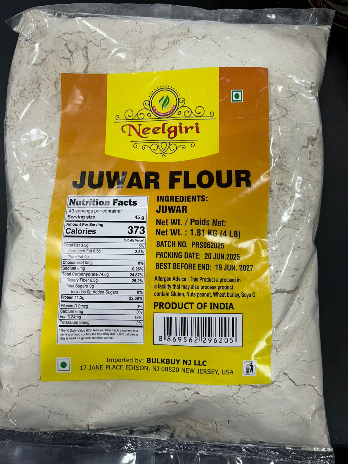 Neelgiri Jowar Flour 4Lb