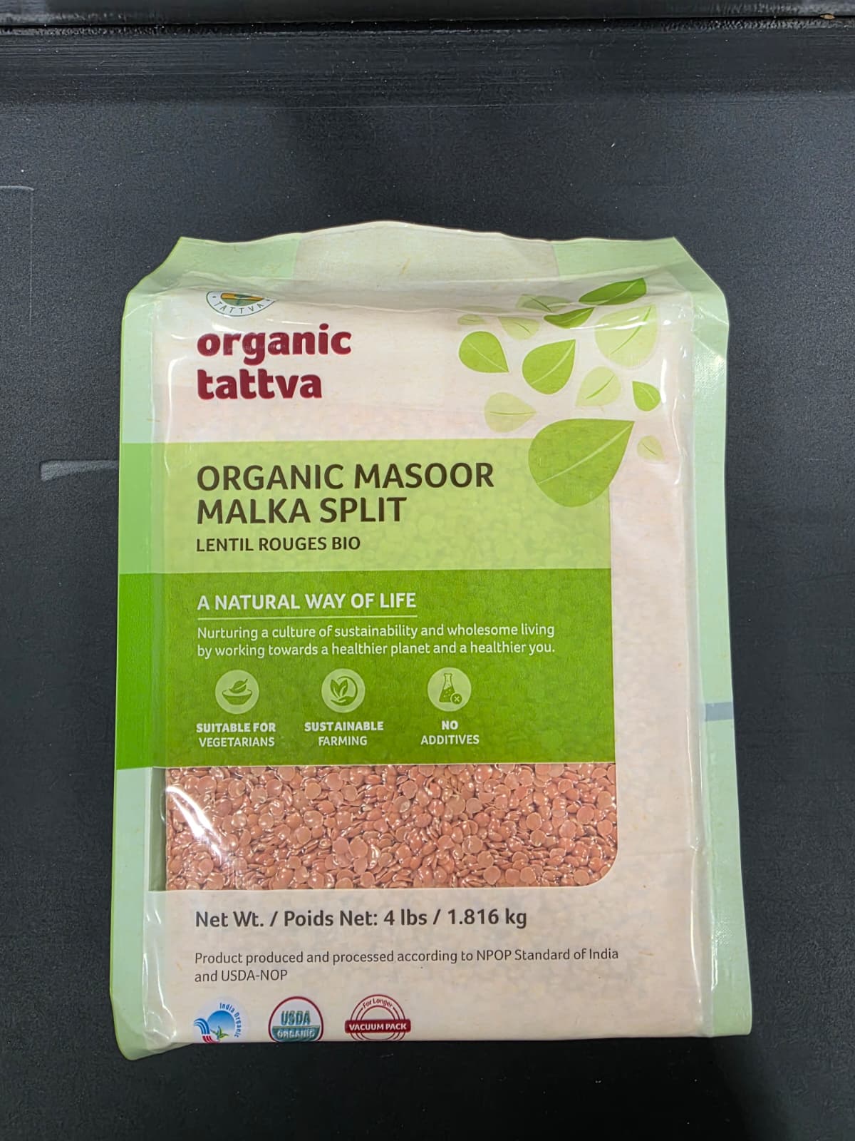 Organic Tattva Masoor Ma Split 1.8Kg