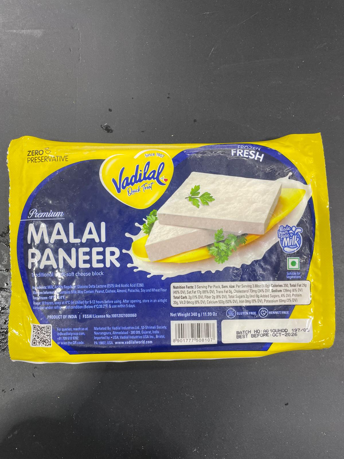 Vadilal MALAI PANEER BLOCK 340G