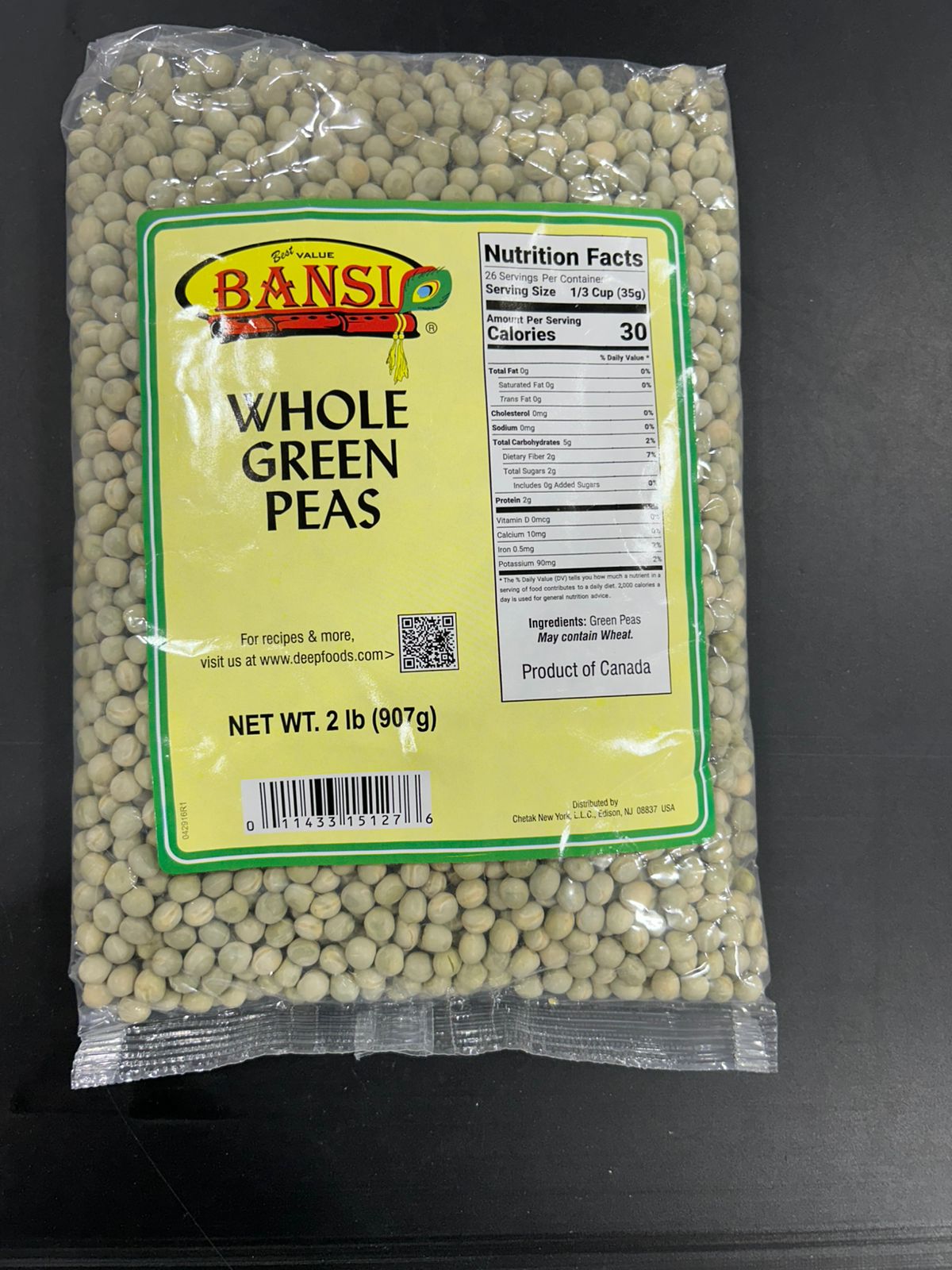 Whole Green Peas2Lb